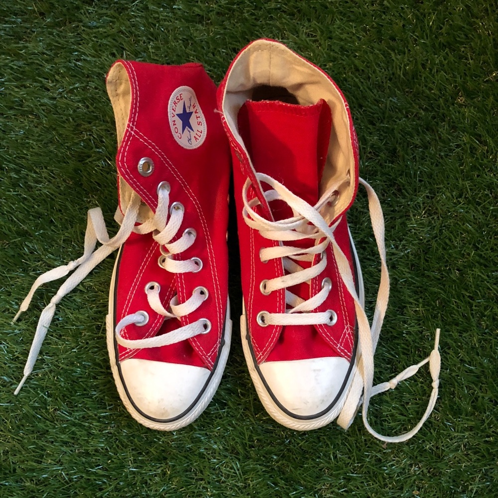 Red converse high top